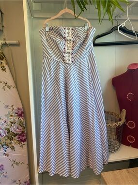Anthropologie Maeve Cotton Strapless Dress